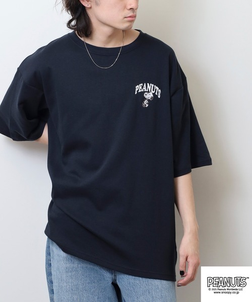 PEANUTS(ピーナッツ)の「PEANUTS 接触冷感ビッグシルエット半袖Tシャツ(Tシャツ/カットソー・メンズ・グレイッシュベージュ/ホワイト系/ライトカーキ/ネイビー系/オフホワイト/ネイビー/チャコール/ホワイト系1/ベージュ系・L/M/S/LL)」の16枚目の写真