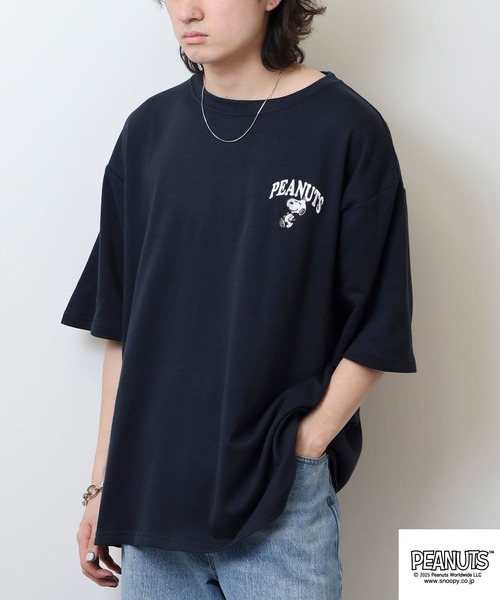 PEANUTS(ピーナッツ)の「PEANUTS 接触冷感ビッグシルエット半袖Tシャツ(Tシャツ/カットソー・メンズ・グレイッシュベージュ/ホワイト系/ライトカーキ/ネイビー系/オフホワイト/ネイビー/チャコール/ホワイト系1/ベージュ系・L/M/S/LL)」の17枚目の写真