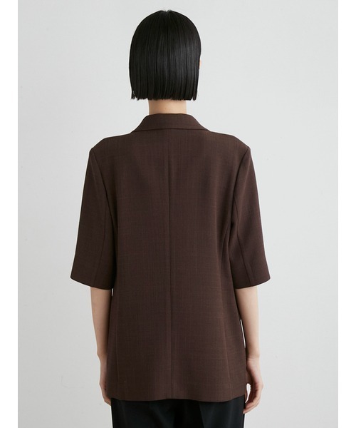 MIESROHE（ミースロエ）の「ｶﾗﾐ織りﾊｰﾌｽﾘｰﾌﾞｼﾞｬｹｯﾄ（テーラード