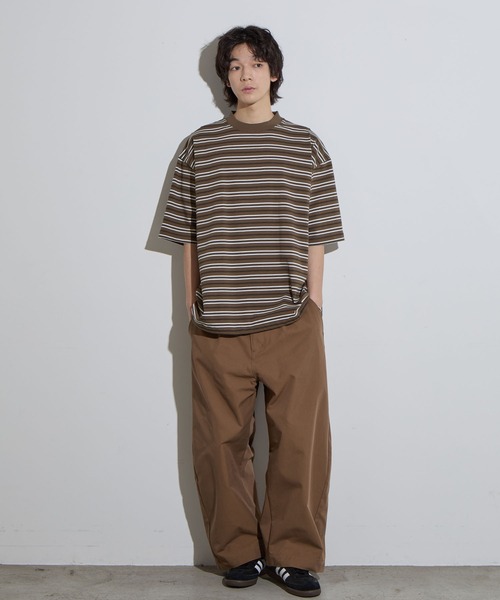 セール】【SLICK/スリック】Multi Border Drawstring T-Shirt