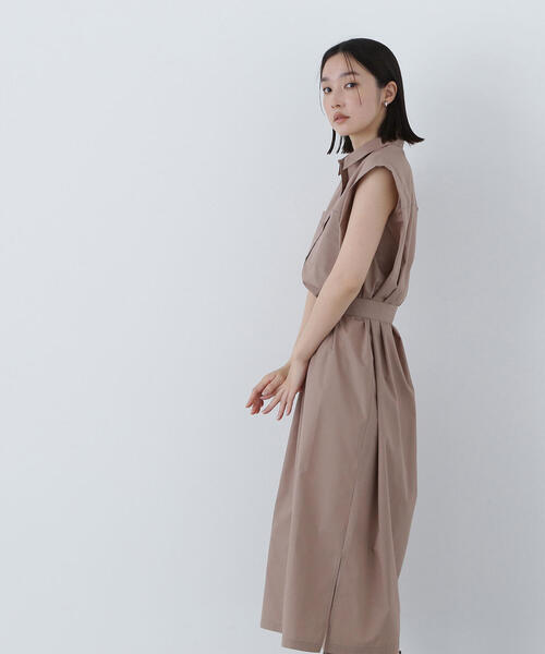 NATURAL BEAUTY BASIC(ナチュラルビューティーベーシック)の「◇ベルテッドナローシャツワンピース(シャツワンピース・レディース・チャコールグレー/ダークグリーン/ベージュ・MEDIUM/P/S)」の15枚目の写真