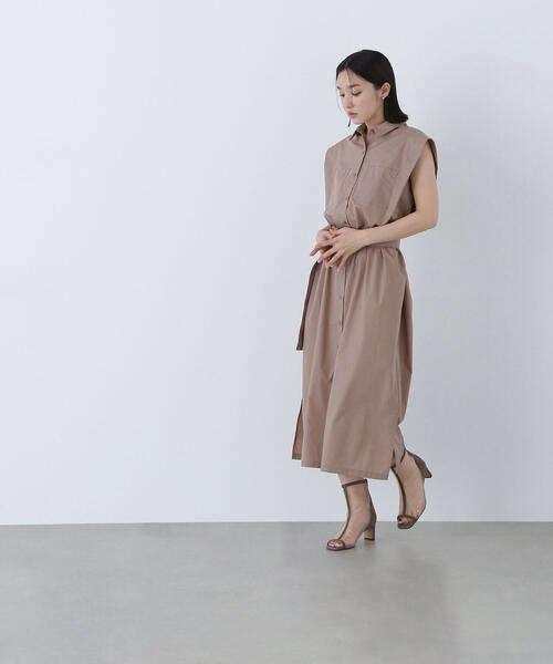 NATURAL BEAUTY BASIC(ナチュラルビューティーベーシック)の「◇ベルテッドナローシャツワンピース(シャツワンピース・レディース・チャコールグレー/ダークグリーン/ベージュ・MEDIUM/P/S)」の16枚目の写真