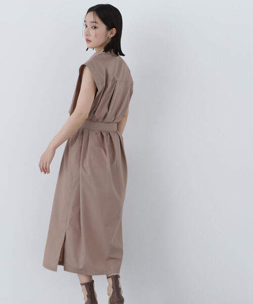 NATURAL BEAUTY BASIC(ナチュラルビューティーベーシック)の「◇ベルテッドナローシャツワンピース(シャツワンピース・レディース・チャコールグレー/ダークグリーン/ベージュ・MEDIUM/P/S)」の19枚目の写真