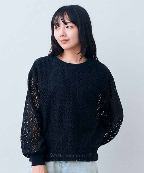 リブ　イン　コンフォート　華やかさとらくちんさを兼ね備えたインナー付きレーストップスセット レディース リブ イン コンフォート 華やかさとらくちんさを兼ね備えた
