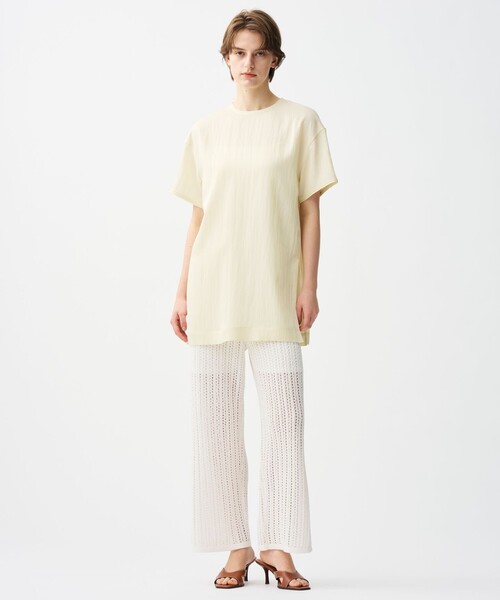 uncrave(アンクレイヴ)の「ドレープツイル Tブラウス(Tシャツ/カットソー・レディース・アイボリー系/ダルブルー系1・F)」の12枚目の写真