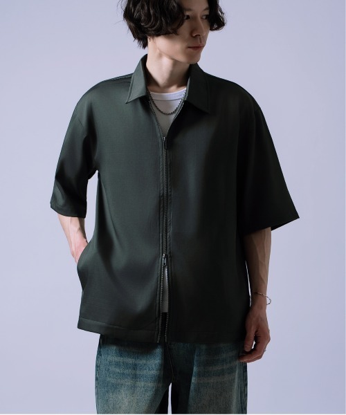 Crownor(クラウノアー)の「ダブルジッパー 半袖シャツ(シャツ/ブラウス・メンズ・カーキ/ネイビー・LARGE/MEDIUM)」の9枚目の写真