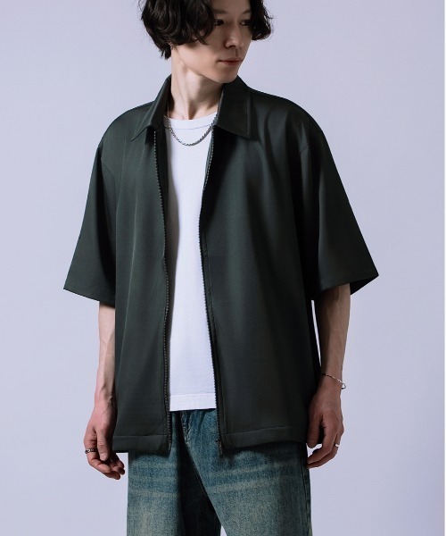 Crownor(クラウノアー)の「ダブルジッパー 半袖シャツ(シャツ/ブラウス・メンズ・カーキ/ネイビー・LARGE/MEDIUM)」の12枚目の写真