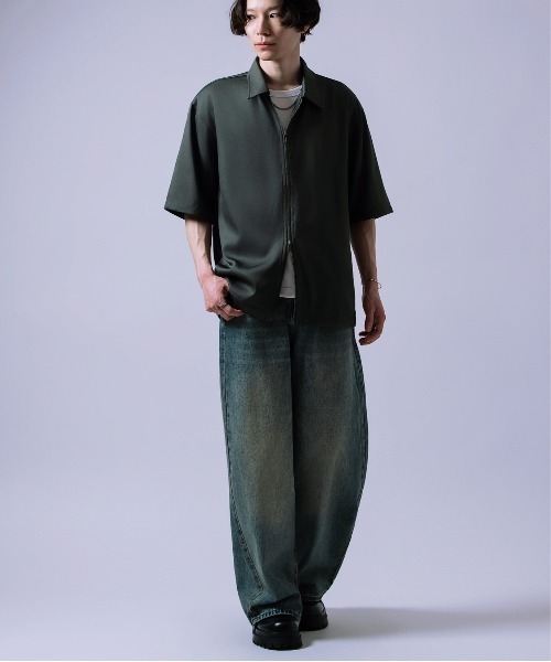Crownor(クラウノアー)の「ダブルジッパー 半袖シャツ(シャツ/ブラウス・メンズ・カーキ/ネイビー・LARGE/MEDIUM)」の13枚目の写真