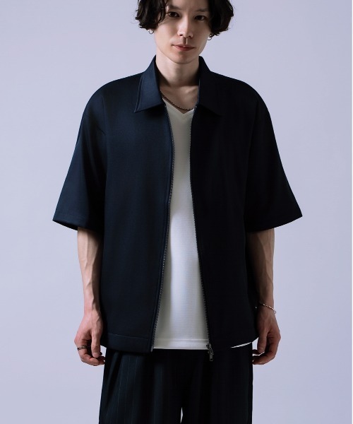 Crownor(クラウノアー)の「ダブルジッパー 半袖シャツ(シャツ/ブラウス・メンズ・カーキ/ネイビー・LARGE/MEDIUM)」の14枚目の写真