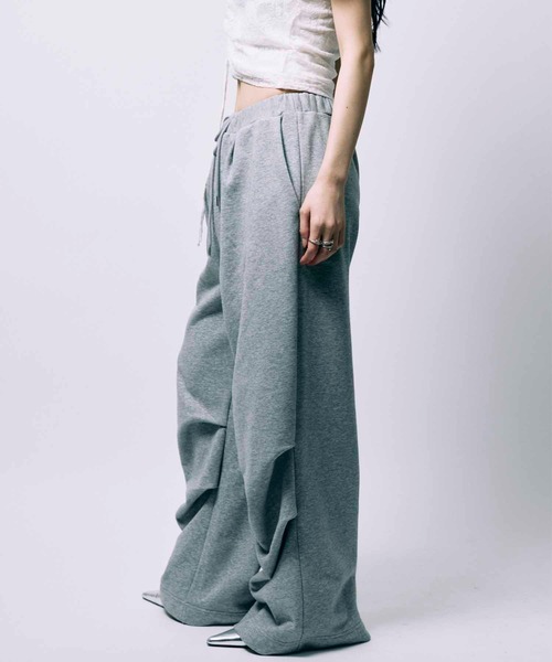 led.tokyo（レッドトウキョウ）の「【led.tokyo】TUCK SWEAT PANTS/タックスウェットパンツ（スウェットパンツ・レディース・グレー/ブラック・1/2）」の12枚目の写真