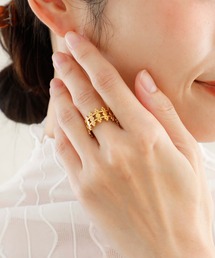 JewCas（ジュアキャス）の「【金属アレルギー対応ノットアレプラス】２WAY　Crownetteリング/イヤカフ[NOP0122]（リング）」