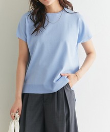 接触冷感/ウォッシャブル フレンチスリーブニット