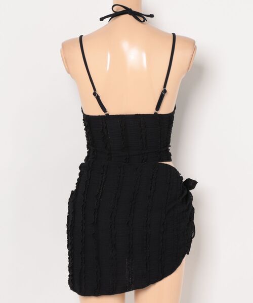 Lace Ladies（レースレディース）の「【3点セット】ビスチェ風 フリル パレオ付き ビキニ 水着（水着・レディース・ピンク/ブルー/ブラック・M/L/XL）」の5枚目の写真