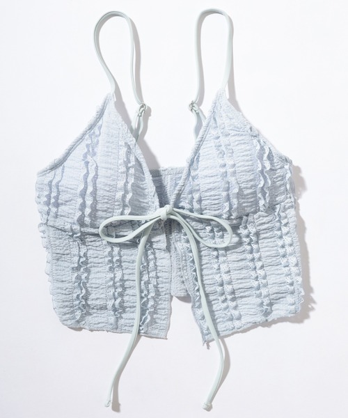 Lace Ladies（レースレディース）の「【3点セット】ビスチェ風 フリル パレオ付き ビキニ 水着（水着・レディース・ピンク/ブルー/ブラック・M/L/XL）」の22枚目の写真