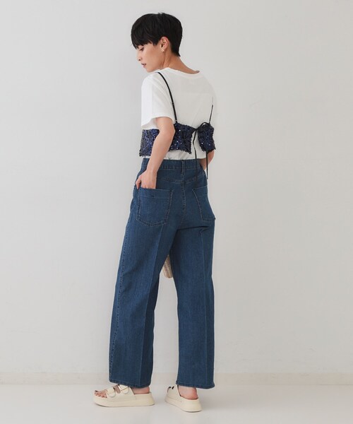 OPAQUE.CLIP（オペークドットクリップ）の「《ツインセット》スパンコールキャミ×Tシャツ【洗濯機洗い可】（その他トップス・レディース・ネイビー/ブラック/シルバー・00）」の16枚目の写真