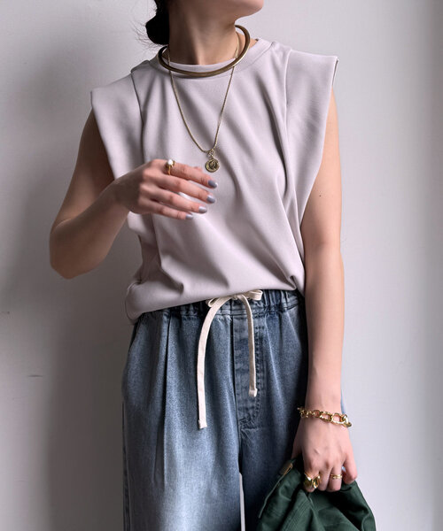 DouDou【WEB限定】 LESCALAプリントフレンチスリーブTEE WEB限定】 LESCALAプリントフレンチスリーブTEE | DOUDOU
