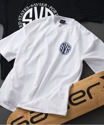 SAVIER（サビアー）の「【SAVIER/サビアー】サークルロゴ バックプリント Tシャツ ブランドロゴ オーバーサイズ（Tシャツ/カットソー・メンズ）」