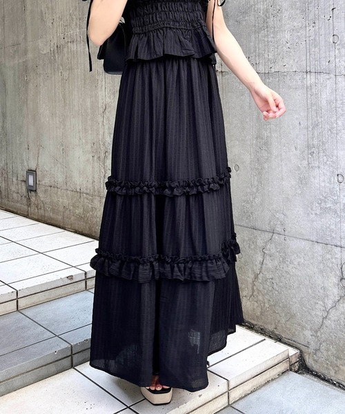 INGNI（イング）の「シアーフリルティアードスカート(セットアップ対応)（スカート・レディース・ブルー/オフホワイト/ピンク/ブラック・FREE）」の3枚目の写真