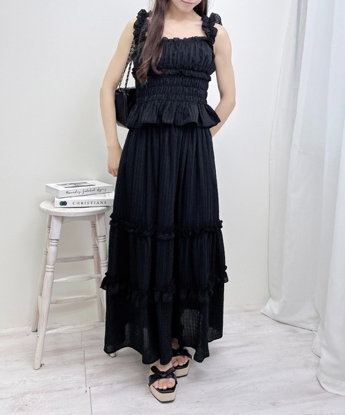 INGNI（イング）の「シアーフリルティアードスカート(セットアップ対応)（スカート・レディース・ブルー/オフホワイト/ピンク/ブラック・FREE）」の16枚目の写真
