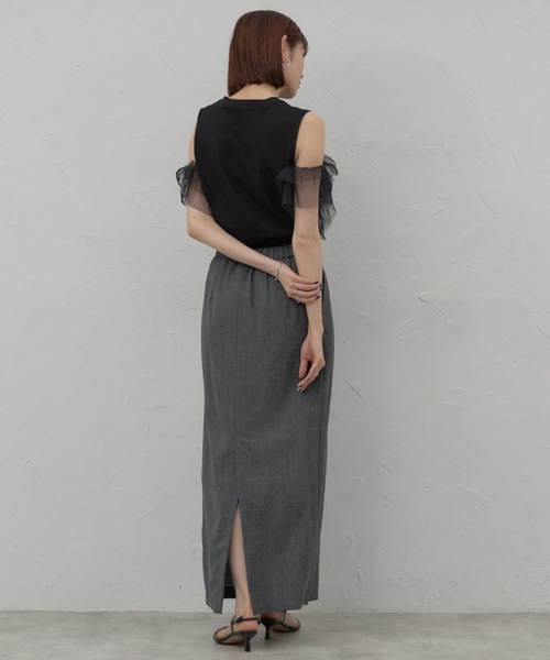 leimn(レイムン)の「チュールフリルタンク(Tシャツ/カットソー・レディース・ホワイト/ブラック・M)」の18枚目の写真