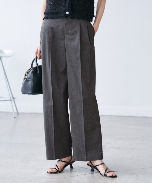 ROPE' PICNIC(ロペピクニック)の「【UVカット・接触冷感】タックチノワイドパンツ(チノパンツ・レディース・ベージュ/グレー・38/36)」の5枚目の写真
