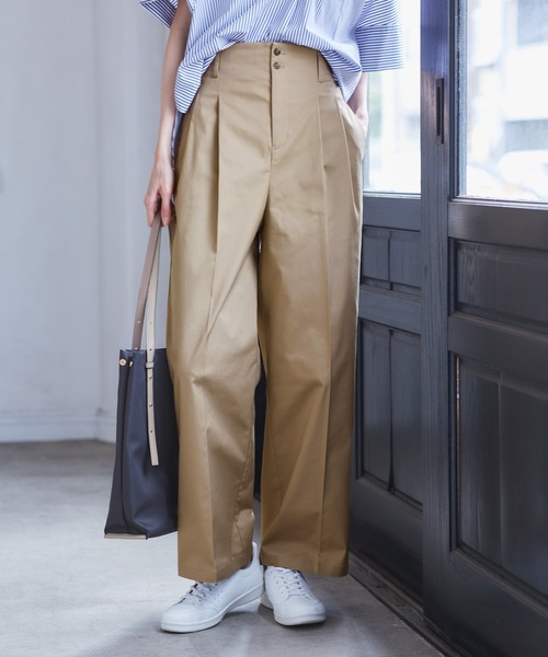 ROPE' PICNIC(ロペピクニック)の「【UVカット・接触冷感】タックチノワイドパンツ(チノパンツ・レディース・ベージュ/グレー・38/36)」の15枚目の写真