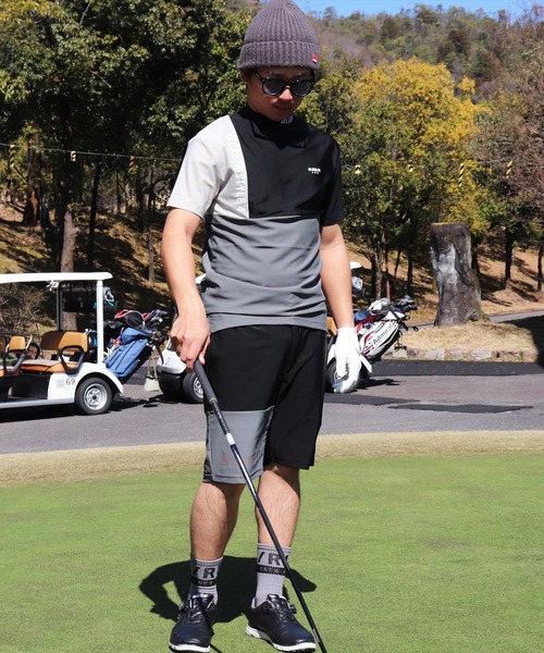 LUXE/R GOLF(ラグジュ ゴルフ)の「(RM)【LUXE/R GOLF】COOL & DRY ストレッチ スムース カラーブロック モックネック Tシャツ(Tシャツ/カットソー・メンズ・ブラック系・L/XL/M)」の13枚目の写真