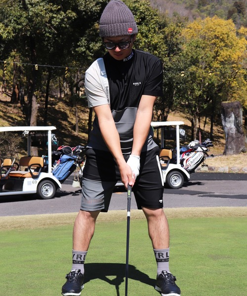 LUXE/R GOLF(ラグジュ ゴルフ)の「(RM)【LUXE/R GOLF】COOL & DRY ストレッチ スムース カラーブロック モックネック Tシャツ(Tシャツ/カットソー・メンズ・ブラック系・L/XL/M)」の12枚目の写真