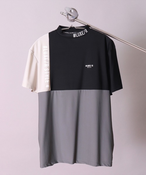 LUXE/R GOLF(ラグジュ ゴルフ)の「(RM)【LUXE/R GOLF】COOL & DRY ストレッチ スムース カラーブロック モックネック Tシャツ(Tシャツ/カットソー・メンズ・ブラック系・L/XL/M)」の17枚目の写真
