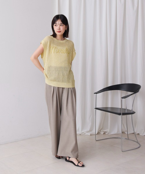 Bou Jeloud（ブージュルード）の「ミックスカラーロゴメッシュニット（ニット/セーター・レディース・イエロー/ブラウン・FREE）」の17枚目の写真