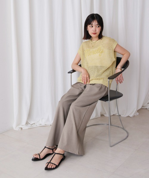 Bou Jeloud（ブージュルード）の「ミックスカラーロゴメッシュニット（ニット/セーター・レディース・イエロー/ブラウン・FREE）」の19枚目の写真