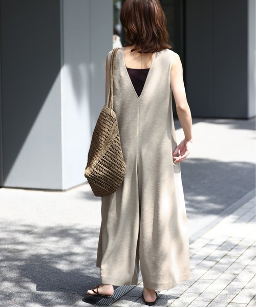 JOURNAL STANDARD relume（ジャーナルスタンダード　レリューム）の「《追加》【MULTI FUNC+】UVカット / 接触冷感 / ストレッチ オールインワン（つなぎ/オールインワン・レディース・ベージュ/カーキ・36/38）」の7枚目の写真