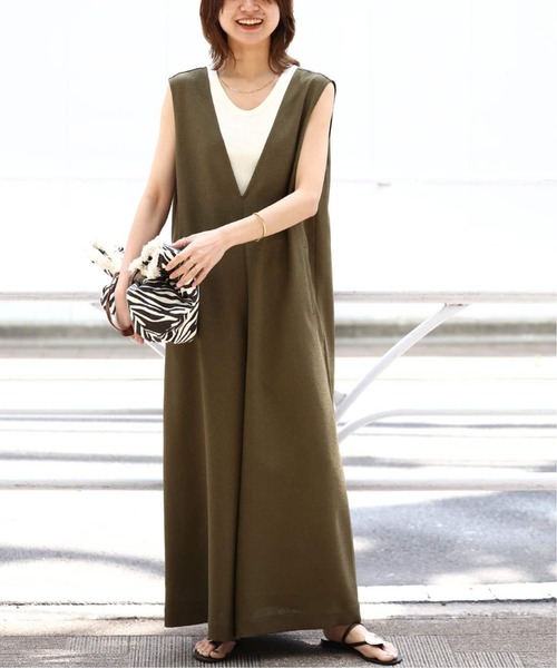 JOURNAL STANDARD relume（ジャーナルスタンダード　レリューム）の「《追加》【MULTI FUNC+】UVカット / 接触冷感 / ストレッチ オールインワン（つなぎ/オールインワン・レディース・ベージュ/カーキ・36/38）」の9枚目の写真