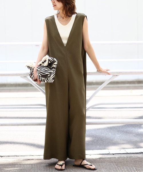 JOURNAL STANDARD relume（ジャーナルスタンダード　レリューム）の「《追加》【MULTI FUNC+】UVカット / 接触冷感 / ストレッチ オールインワン（つなぎ/オールインワン・レディース・ベージュ/カーキ・36/38）」の10枚目の写真