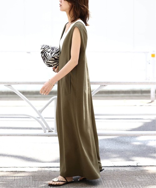 JOURNAL STANDARD relume（ジャーナルスタンダード　レリューム）の「《追加》【MULTI FUNC+】UVカット / 接触冷感 / ストレッチ オールインワン（つなぎ/オールインワン・レディース・ベージュ/カーキ・36/38）」の12枚目の写真