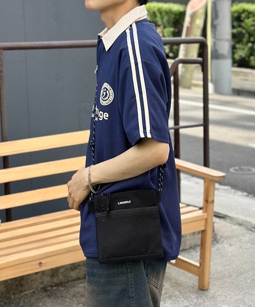 マチャット　ハーフジッパー セール】ハーフジップワッフルサイドラインゲーミングT（Tシャツ