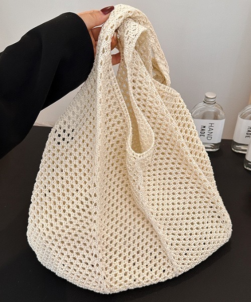 Per sist ence(パーシエンス)の「たっぷり入るメッシュトート(トートバッグ・レディース・オフホワイト/ベージュ/レッド/ブラック・ONE SIZE)」の9枚目の写真