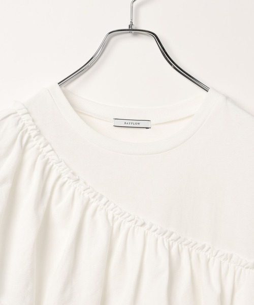 BAYFLOW（ベイフロー）の「[ヴィンテージライク]ピグメントフリルＴ（Tシャツ/カットソー・レディース・オフホワイト/ブラウン/チャコール・FREE）」の17枚目の写真