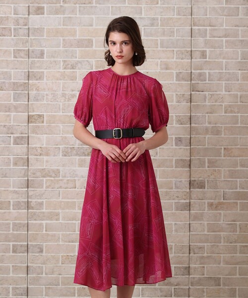 セール】チケットプリントスリットスリーブ ワンピース（ワンピース