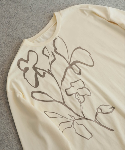NOMBRE IMPAIR(ノンブルアンペール)の「ラインフラワー箔PT 8分袖TEE(Tシャツ/カットソー・レディース・ネイビー/ホワイト・FREE)」の22枚目の写真