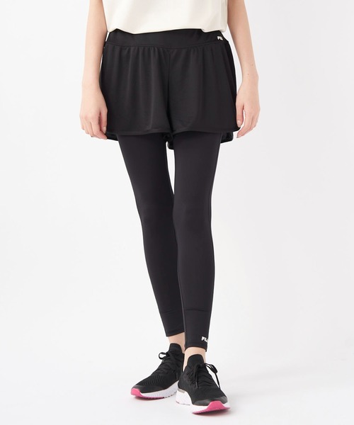 FILA(フィラ)の「【水陸両用】レディースキュロット付レギンス2点セット(レギンス/スパッツ・レディース・ブラック・SMALL/MEDIUM/X-LARGE/LARGE)」の1枚目の写真