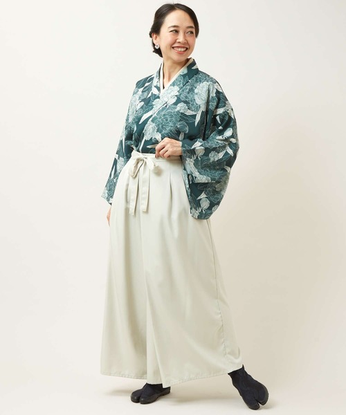 倭物やカヤ(ワモノヤカヤ)の「【倭物やカヤ】花の趣 羽織(カーディガン/ボレロ・レディース・グリーン/ホワイト/スミクロ・FREE)」の16枚目の写真