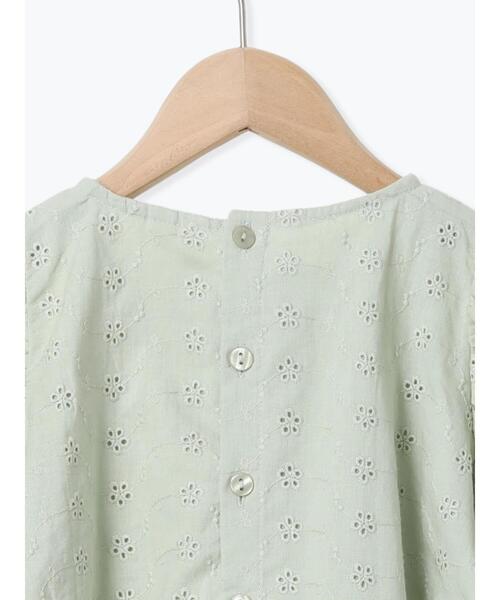 Samansa Mos2 Lagom(サマンサモスモスラーゴム)の「フラワー刺繍パフスリーブブラウス(シャツ/ブラウス・キッズ・パープル/ミント・100/110/120/130/95)」の7枚目の写真
