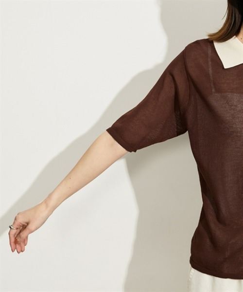 nissen(ニッセン)の「配色ポロニットカーディガン(カーディガン/ボレロ・レディース・ブラック/ブラウン系/グレー系/ブラウン・FREE)」の20枚目の写真