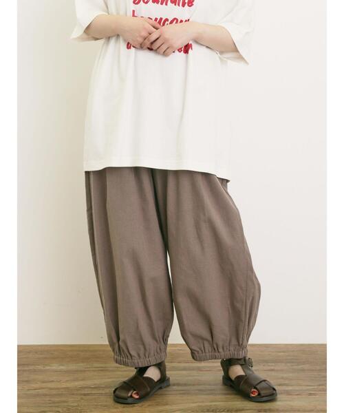 Samansa Mos2（サマンサ モスモス）の「【M/Lサイズ】綿麻平織りウエスト切替ギャザーバルーンパンツ（その他パンツ・レディース・ネイビー/モカ/キナリ/ブラック・L/M）」の5枚目の写真