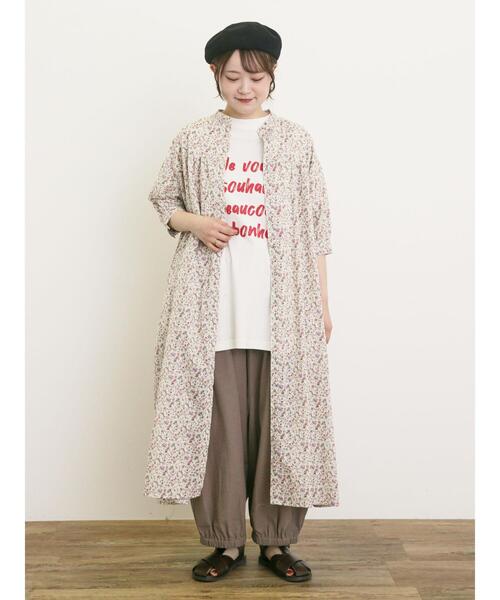 Samansa Mos2（サマンサ モスモス）の「【M/Lサイズ】綿麻平織りウエスト切替ギャザーバルーンパンツ（その他パンツ・レディース・ネイビー/モカ/キナリ/ブラック・L/M）」の9枚目の写真