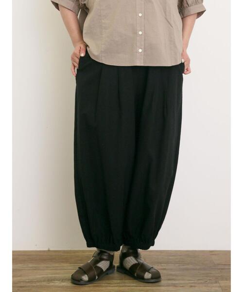 Samansa Mos2（サマンサ モスモス）の「【M/Lサイズ】綿麻平織りウエスト切替ギャザーバルーンパンツ（その他パンツ・レディース・ネイビー/モカ/キナリ/ブラック・L/M）」の21枚目の写真