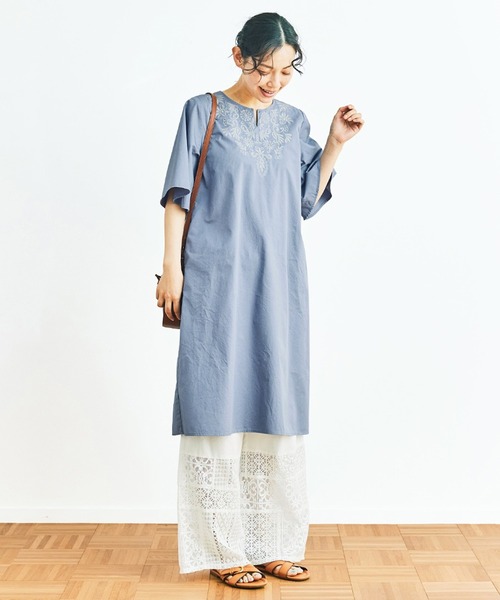and myera(アンド マイラ)の「and myera パッチワークレースパンツ(その他パンツ・レディース・ブラック/ホワイト・M/LL/L/S)」の5枚目の写真