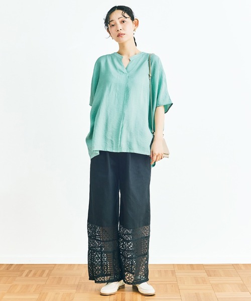 and myera(アンド マイラ)の「and myera パッチワークレースパンツ(その他パンツ・レディース・ブラック/ホワイト・M/LL/L/S)」の8枚目の写真