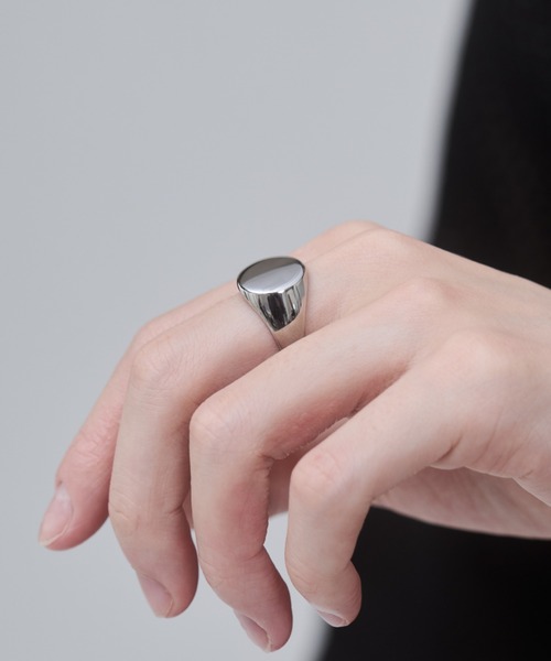WYZ surgical stainless(ダブリューワイジィーサージカルステンレス)の「【 金属アレルギー対応 】印台リング サージカルステンレス(リング・メンズ・シルバー/ゴールド/ブラック・20号/18号/16号)」の19枚目の写真